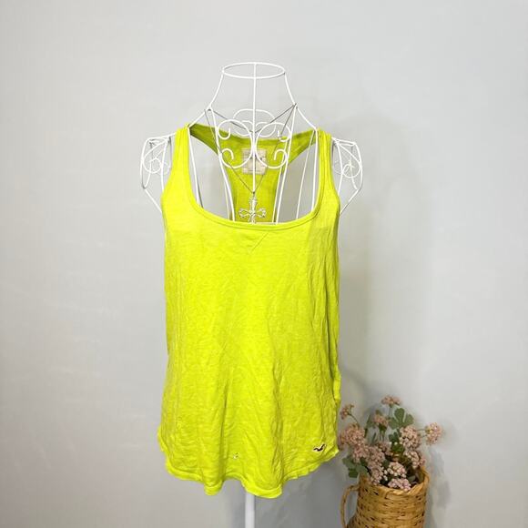 Cute vintage y2k neon green/ yellow hollister tank top with bird logo - Picture 2 of 6